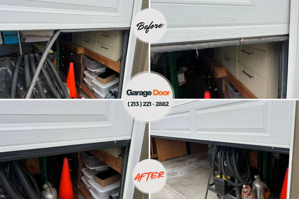 Before and after: garage door repair Bandera County